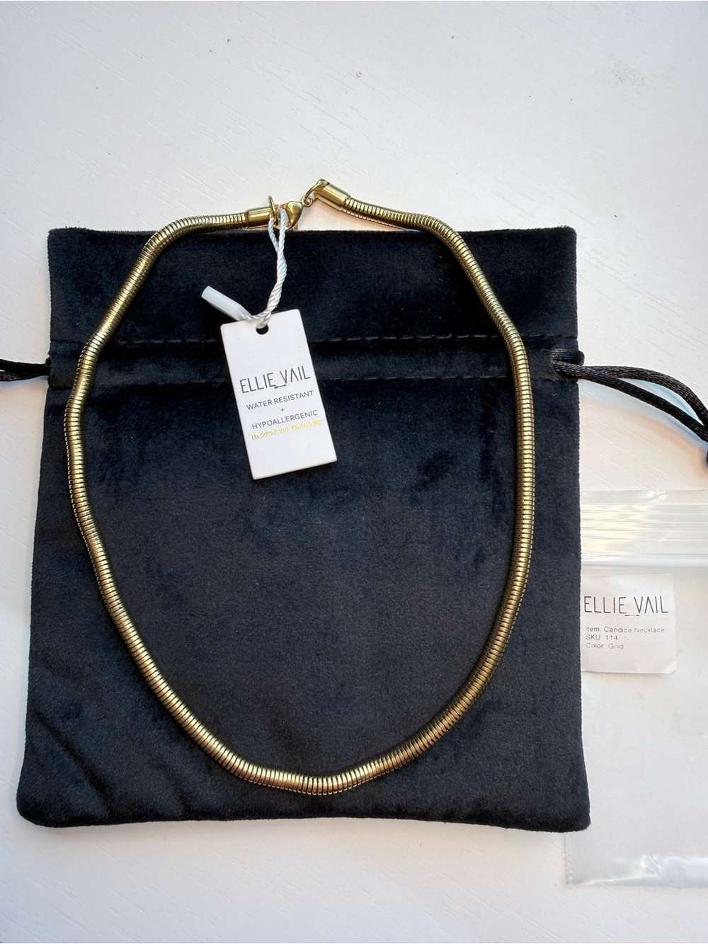 Ellie Vail Polished Gold Snake Chain Necklace